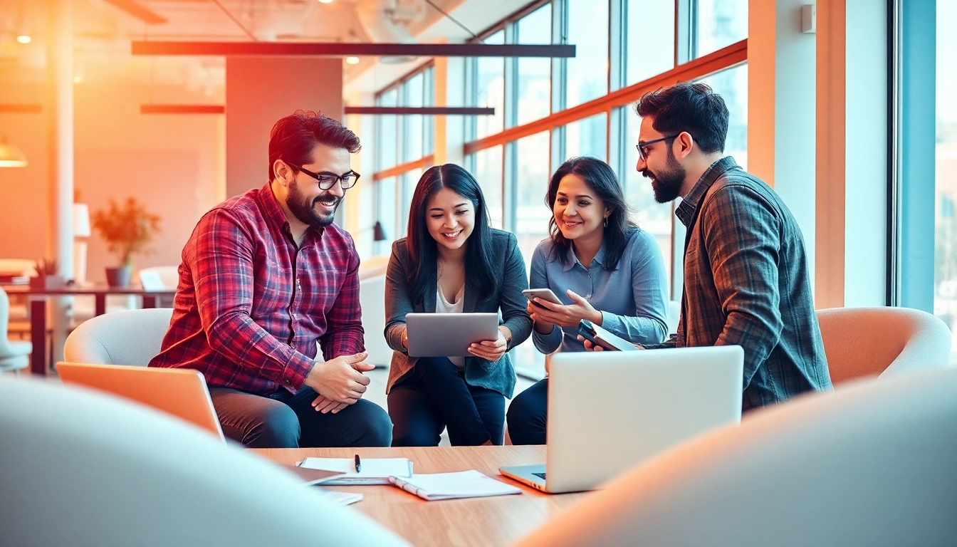 Social media marketing companies edmonton team collaborating on innovative strategies.