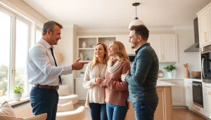 Real Estate agent showcasing a home in an inviting, sunlit environment.