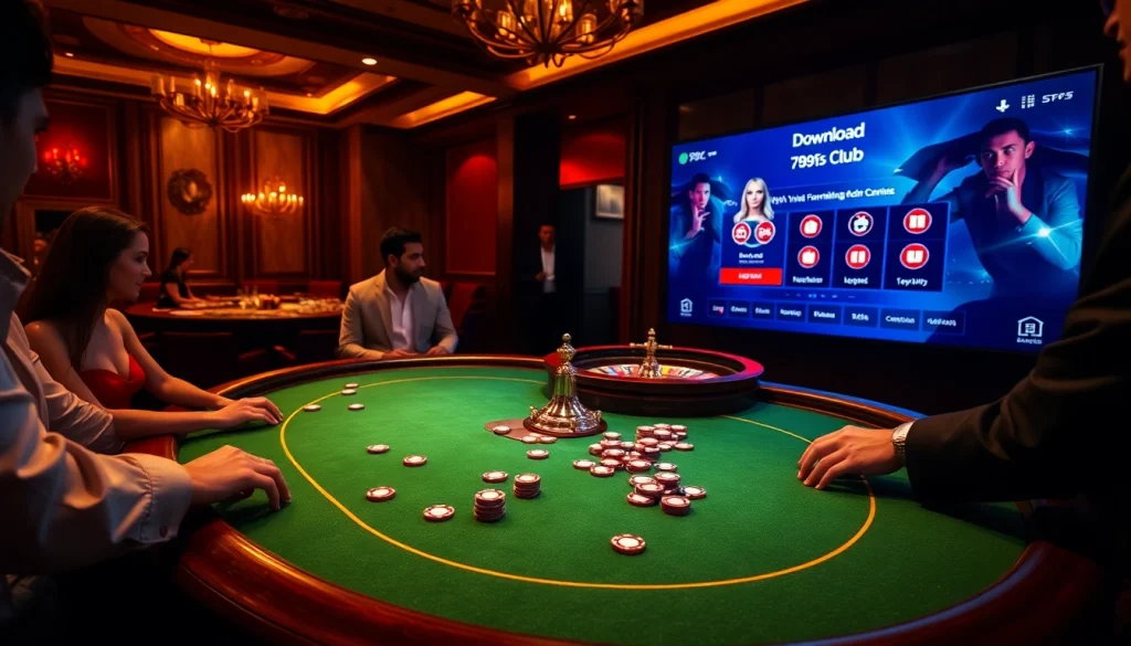 Experience excitement as you tải 789club at a high-stakes poker table, surrounded by luxury.