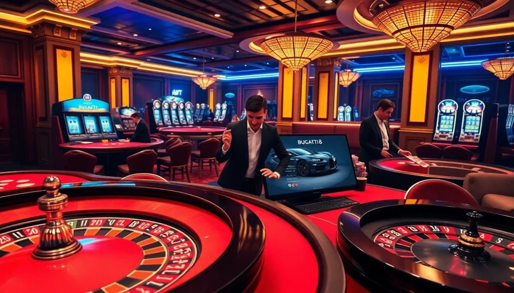 Experience thrilling gaming action at Bugatti8 online casino with engaging tables and vibrant atmosphere.