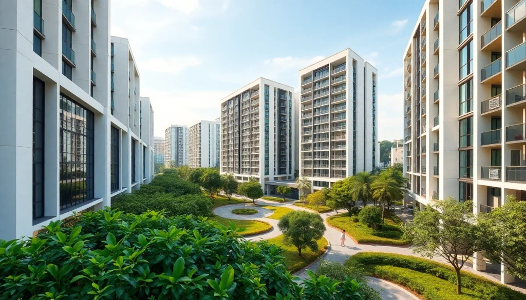 Showcasing a Tampines EC architectural vision highlighting lush greenery and modern design.