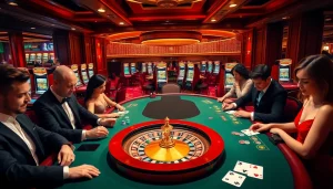 Experience thrilling moments at 333bet Login with players celebrating wins at glamorous casino tables.