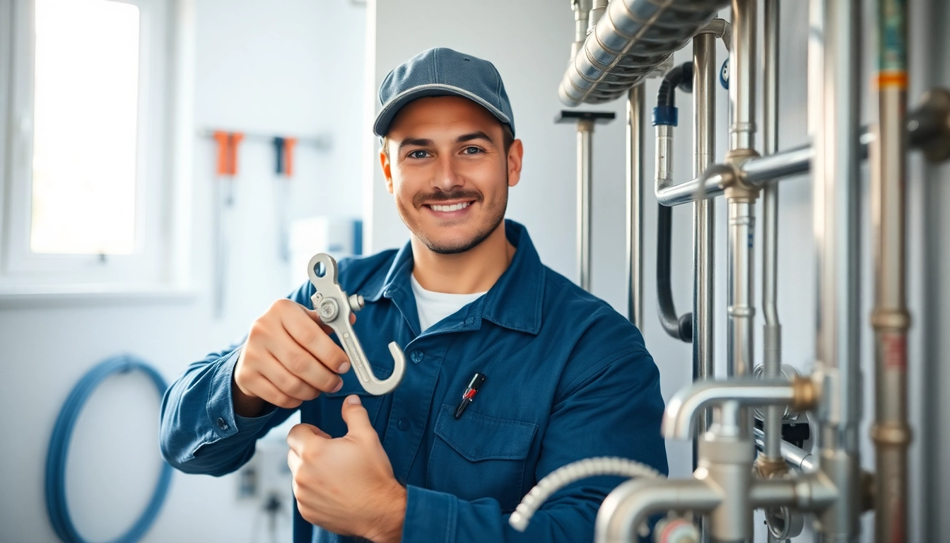 Plumber demonstrating expertise at https://speedyservicestoday.com.au with tools in a home environment.