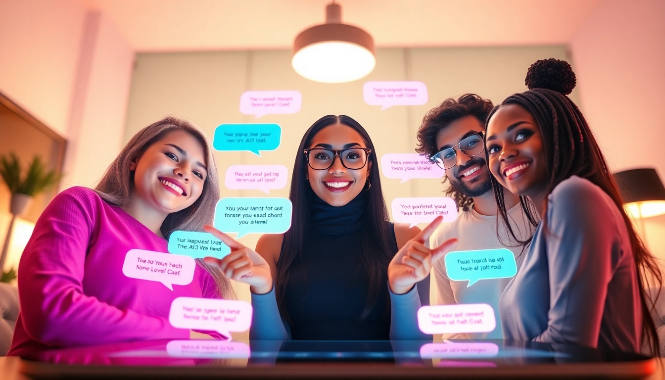 Engaging scene of free AI sex chat on a modern device with playful characters.