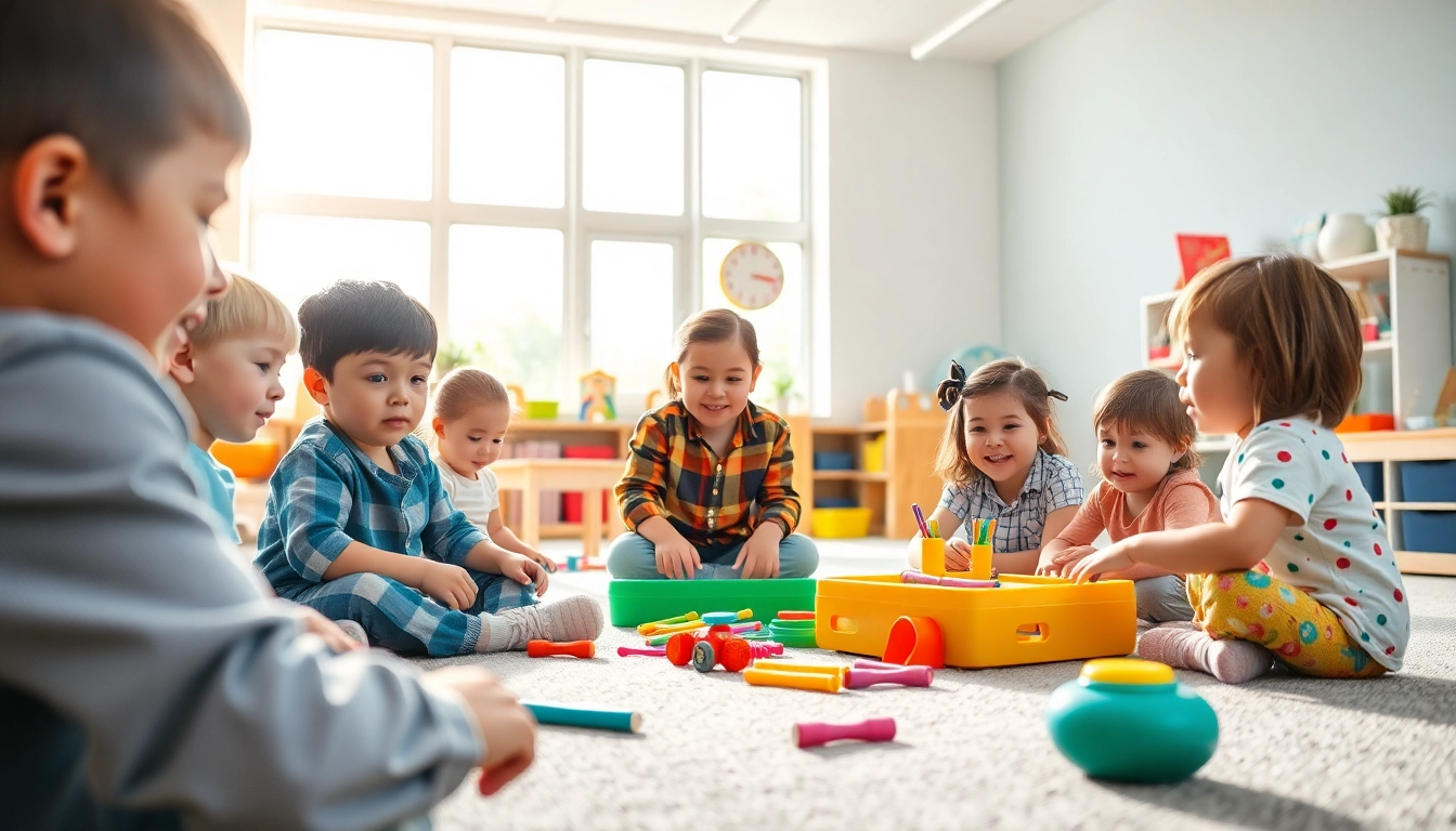 Engaged children exploring learning activities at https://juniorsjunction.com daycare center.