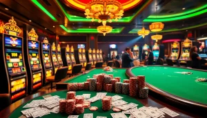 Excited players engaging in high-stakes gambling at an opulent casino focused on obral toto.