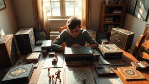 Engaging in games to play by yourself with a cozy setup of puzzles and board games.