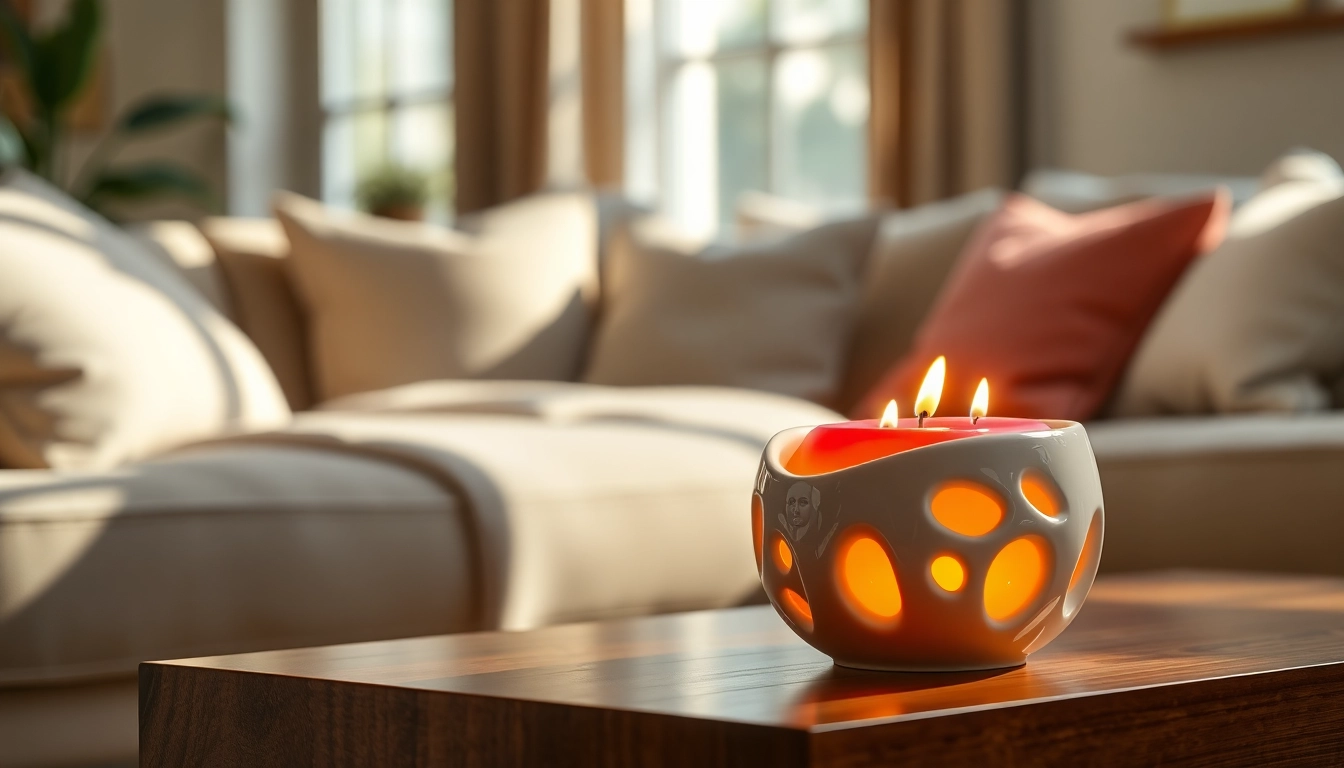Experience the ambiance created by https://www.scentswarmers.com with a stylish wax warmer illuminating a cozy space.