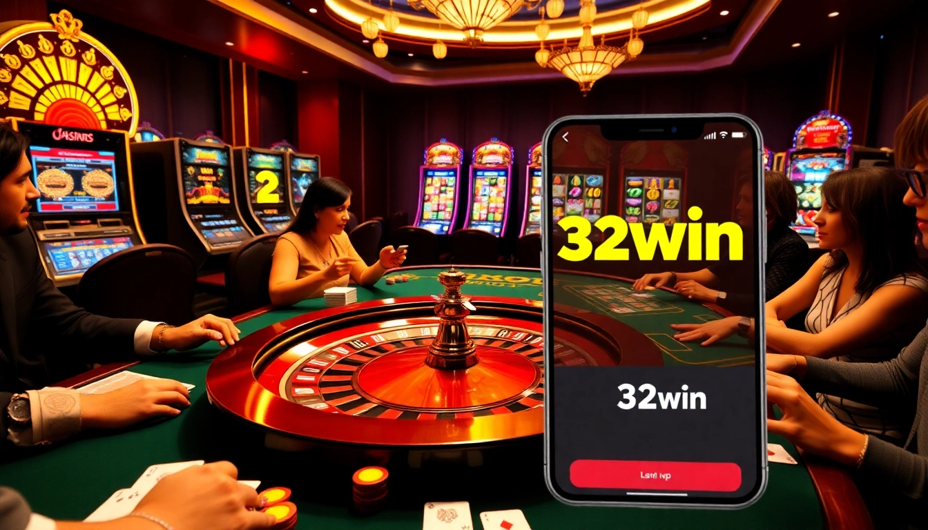 Play poker at a luxurious casino table with the 32win app interface capturing the excitement.