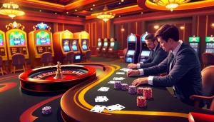 Mk8 casino table with vibrant poker chips and luxury roulette wheel for professional gamblers