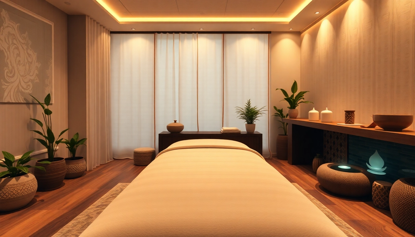 Experience luxurious 출장안마 in a serene and inviting massage therapy room.