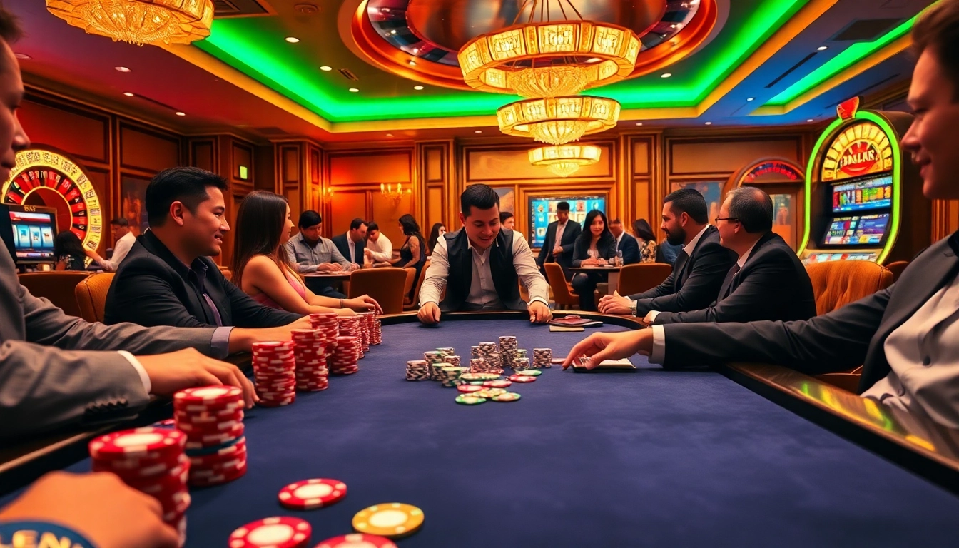 Experience thrilling poker action at Thabet with colorful chips and expert gameplay.