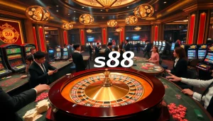 Players enjoying high-stakes roulette in a vibrant s88 casino atmosphere.
