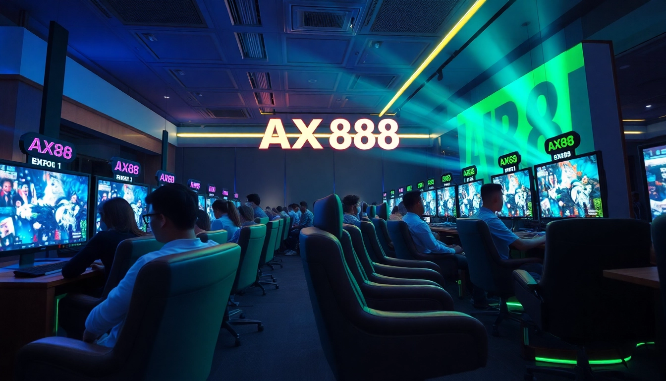 Cảnh chơi game động thể hiện các người chơi đang tận hưởng trải nghiệm AX88 Win.