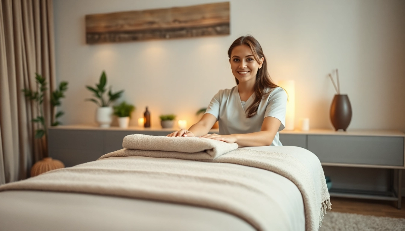 Mobile massage therapy featuring a skilled therapist providing 출장안마 in a calming home environment.