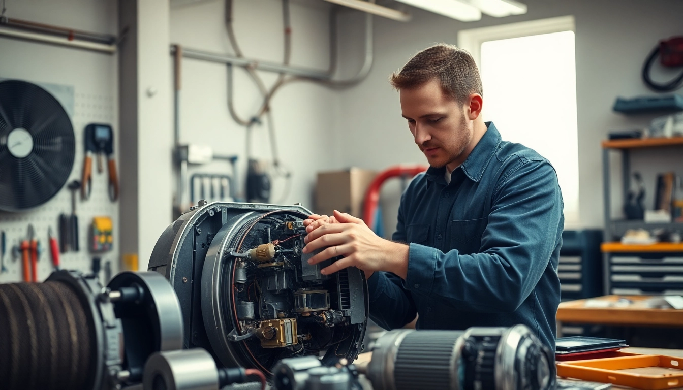 Technician performing ac repair patterson ny with precision in a professional workshop.