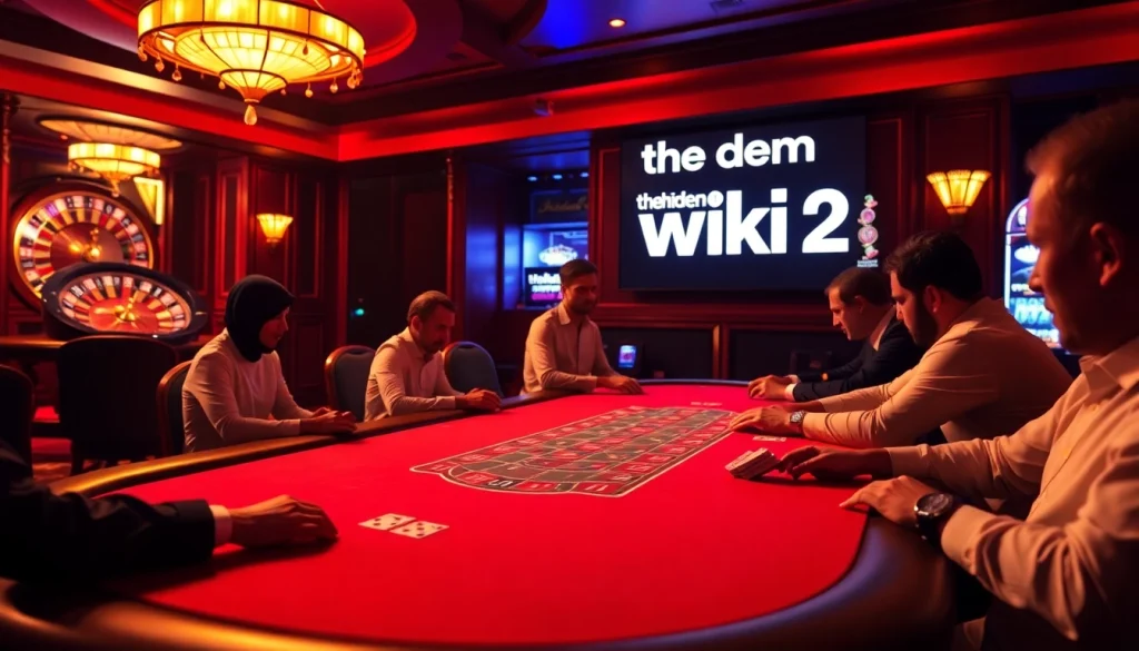 Engage with high-stakes poker at a luxurious casino, embodying the hidden wiki 2 theme through rich visuals.