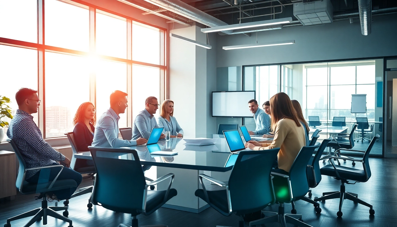 Engaged team collaborating in a modern office space, as showcased on maeden.com/en.