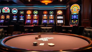 Experience the excitement of Trang game Haywin at a luxurious casino table with vibrant poker chips.