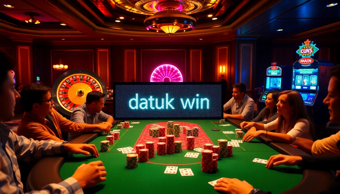 Rasakan sensasi Datuk Win saat bermain poker di meja kasino mewah.