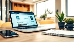 Engaging scene featuring an office setup related to Rent LinkedIn account services, highlighting tools for professional outreach.