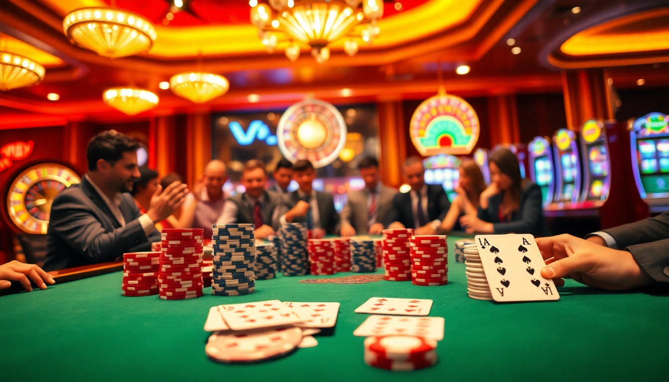 Experience the thrill of winning at bdtk66.one with luxurious casino visuals, featuring poker tables and stacks of chips.