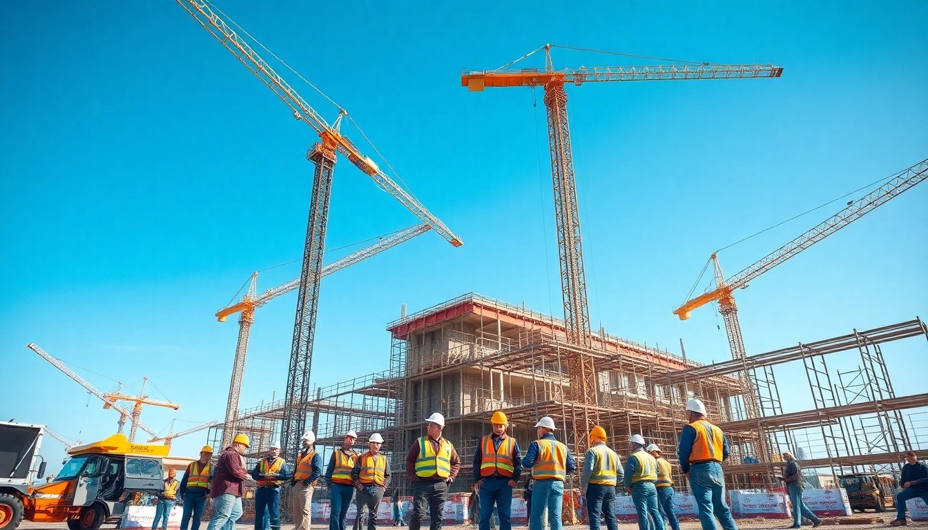 Construction association South Carolina members collaborating on a building site.