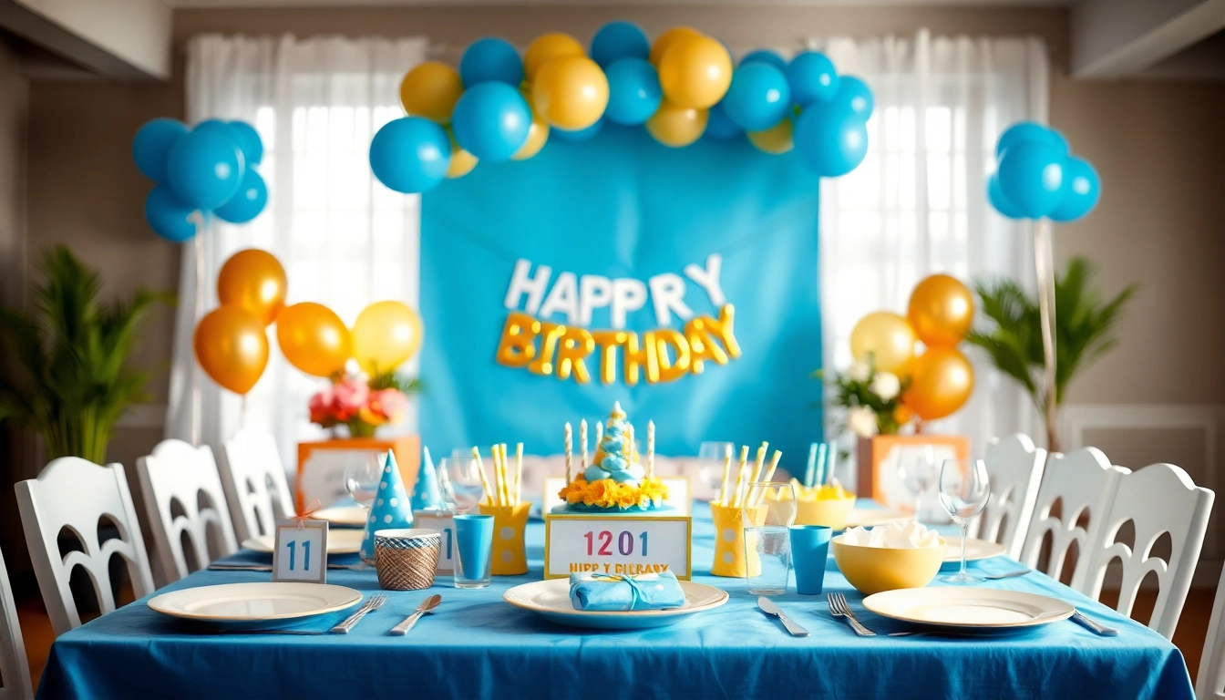 Celebrate a customizable birthday party with vibrant decorations and personalized elements.