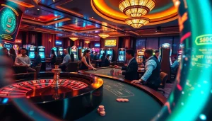 Casino excitement with players at tables, focusing on https://sa88.it.com/ for thrilling gambling experiences.