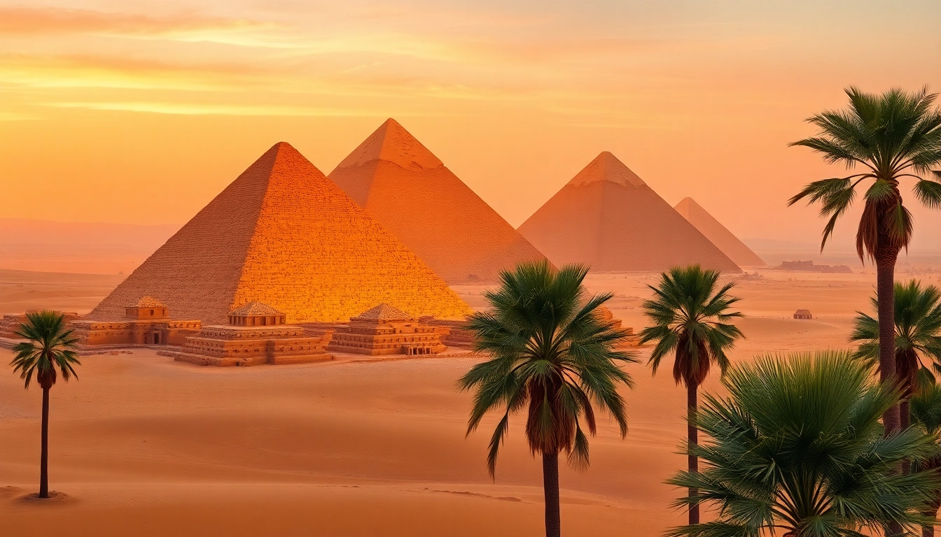 Exploring the pyramids, iconic ancient structures in a breathtaking aerial view.