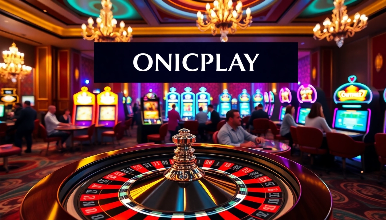 Experience the thrill of winning with onicplay at a luxurious casino table surrounded by excitement.