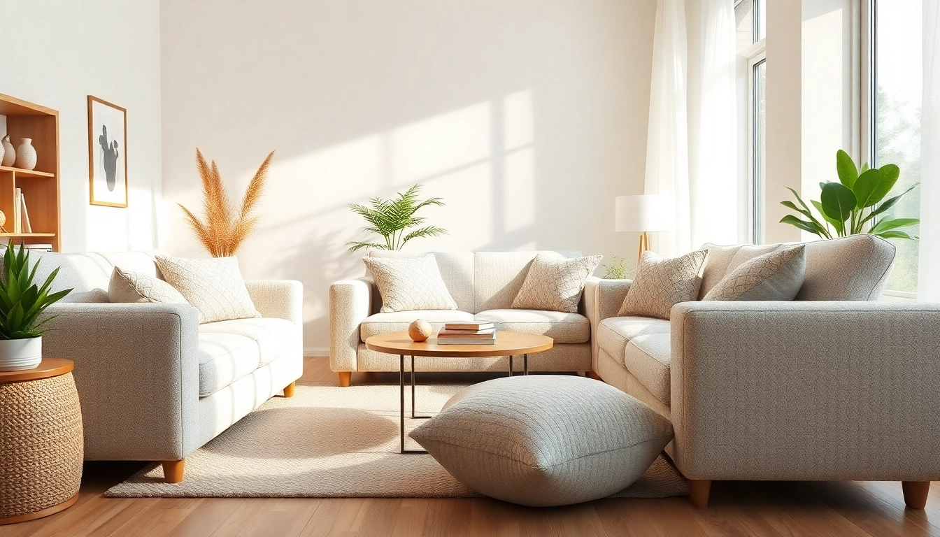 Ontdek bouclé stof met unieke structuur in een stijlvolle woonkamer setting.