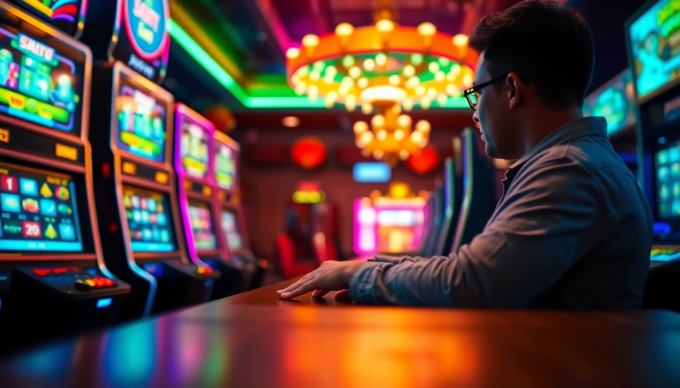 Menangkan pengalaman slot depo 1k dengan pemain terlibat dalam permainan mesin slot yang meriah.