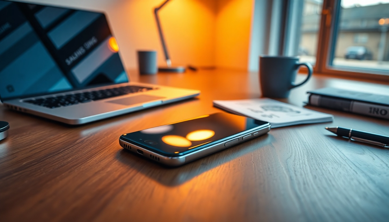 The Samsung Galaxy S8 smartphone showcased on a modern desk, symbolizing innovation and technology.