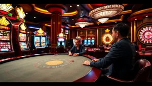 Experience the excitement of MM88 at a luxury casino with poker and slot games.