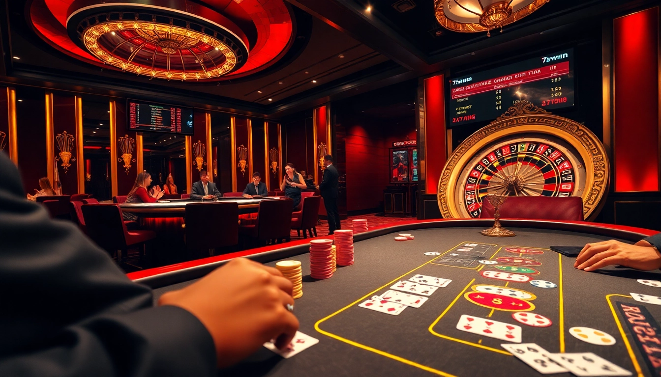 Experience the thrill of high-stakes gambling at a 7mvn poker table with colorful chips and live betting.