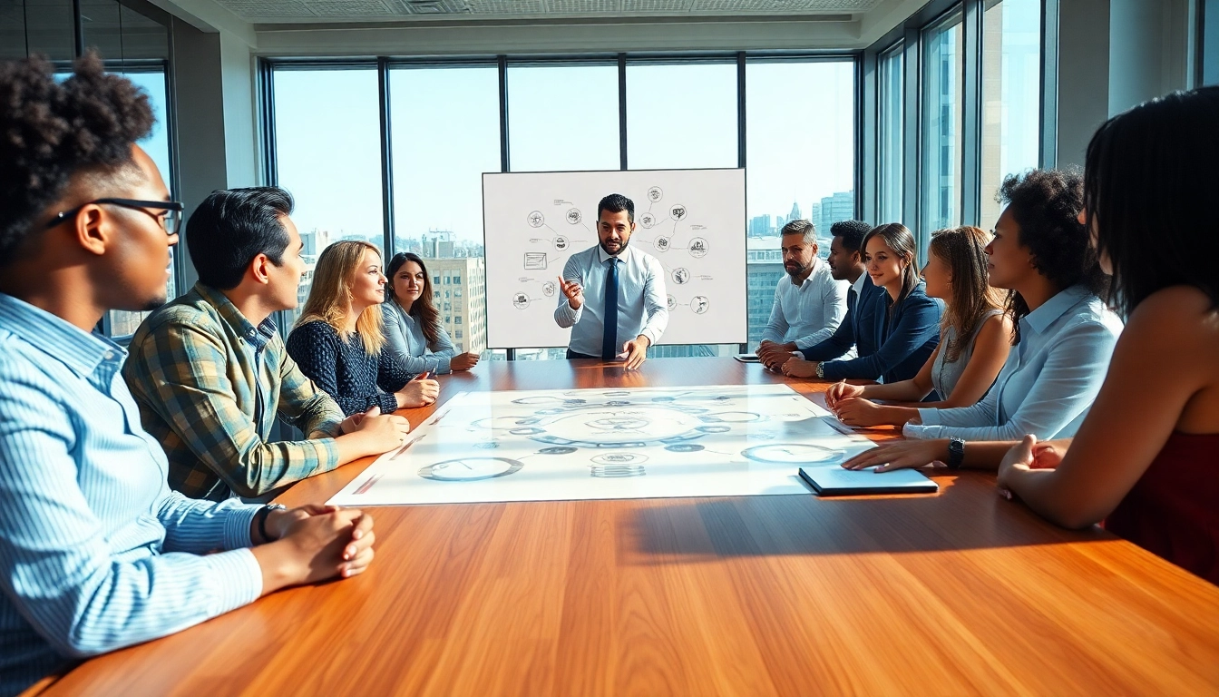 Engaging scene of founder leadership insights with diverse professionals collaborating innovatively.