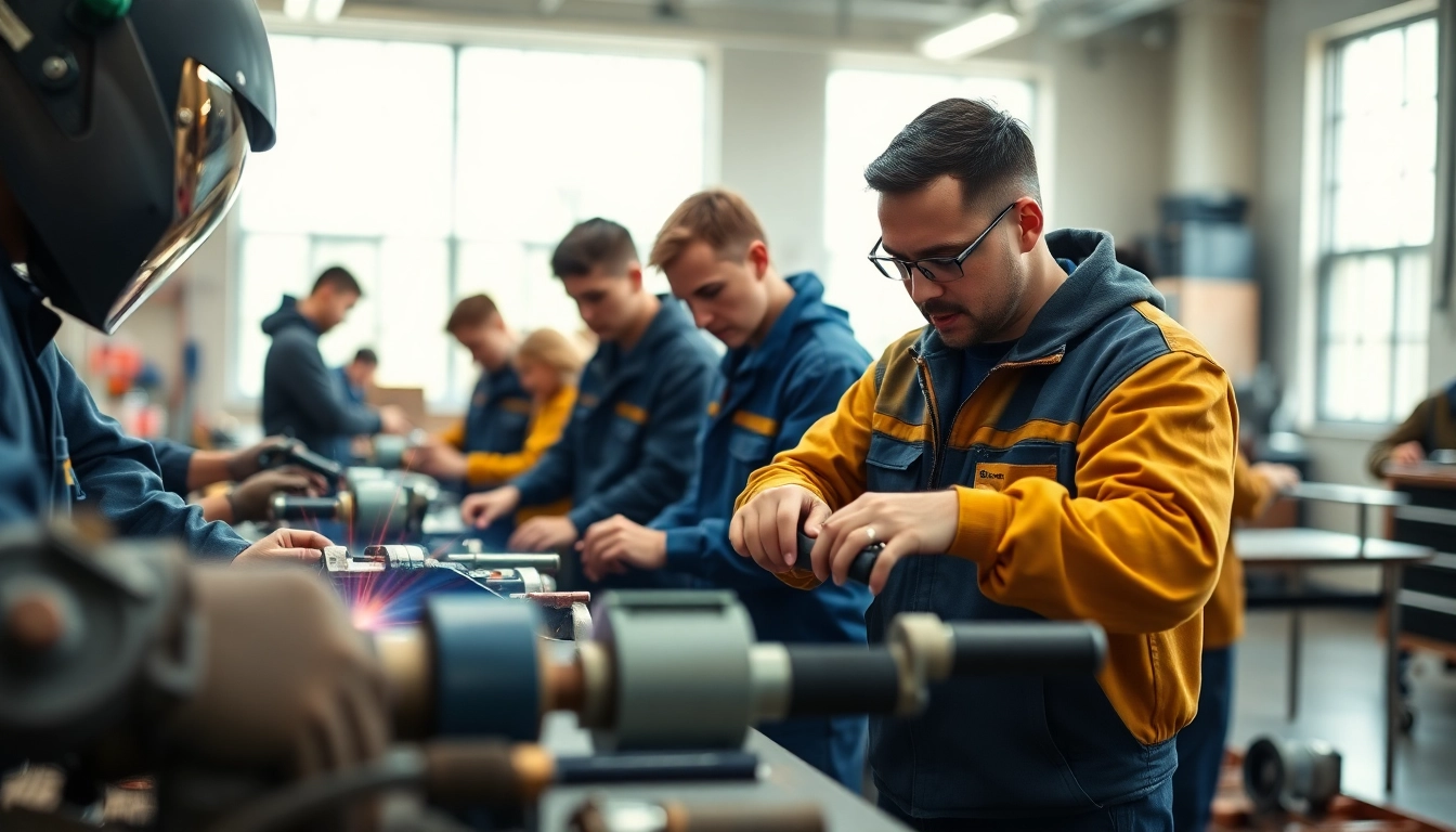 Engaged students learning at a Trade School In Tennessee, showcasing skilled trades like electrical work.
