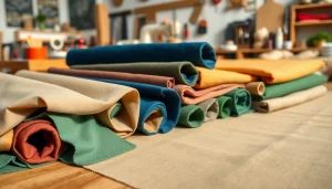 Creëer met katoenen canvasstof in verschillende kleuren, perfect voor creatieve projecten.