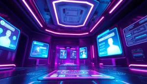 Engaging scene showcasing an nsfw ai chatbot interaction in a futuristic digital environment.