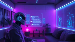 Futuristic NSFW AI interface showcasing interactive chatbot experience