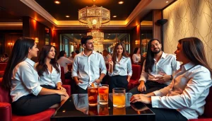 Experience the vibrant atmosphere of a shirt room at gdmc.bio with stylish managers and luxurious decor.