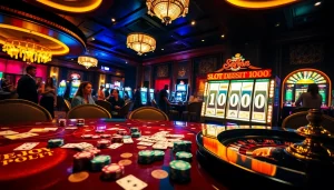 Rasakan sensasi slot deposit 1000 dengan lampu-lampu cerah dan pemain yang antusias.