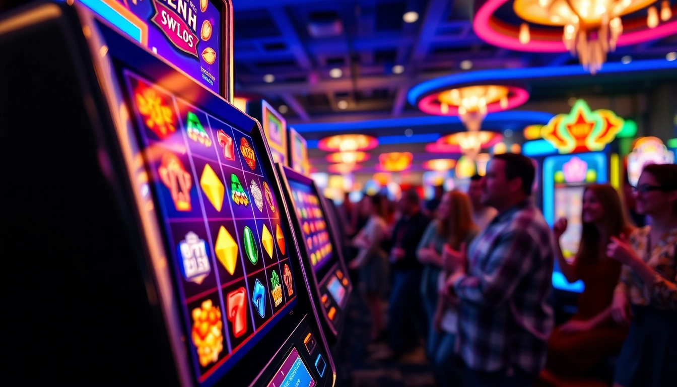 Menangkan permainan qqslot777 dengan suasana kasino yang meriah dan penuh warna.