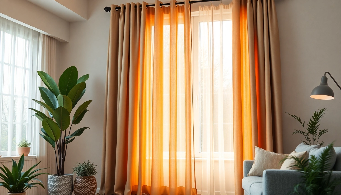 Bekijk verduisterende gordijnen in een sfeervolle woonkamer met rustige uitstraling.