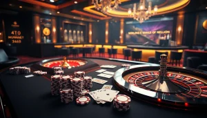 UU88 provides an exciting casino experience with vibrant poker chips and cards on a sleek table.