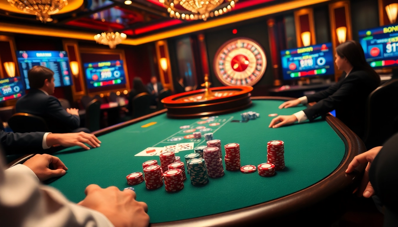 Experience the thrill of betting at nhà cái 88t with an engaging casino table scene featuring vibrant poker chips.