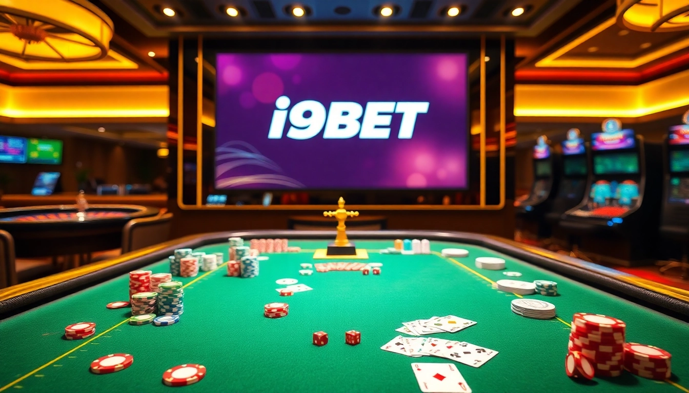 Experience wins at I9BET online gambling platform featuring poker chips and casino games.