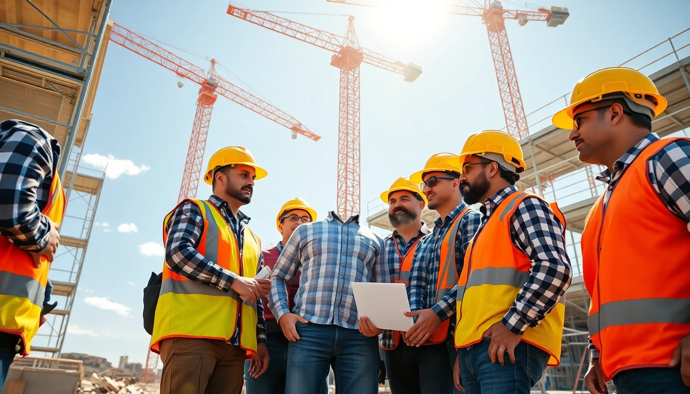 Construction association denver workers collaborating at a vibrant construction site in Denver.