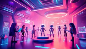 Engaging NSFW character AI scene showing customizable avatars in a digital landscape.